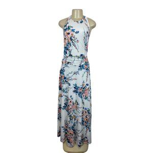 Zara Trafaluc Collection Women's White Multicolor Floral Pattern Maxi Dress Sz M